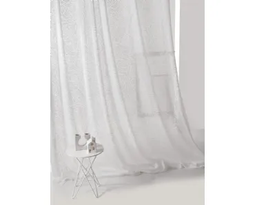 Tenda bianca Cosmica 03 con motivo floreale in chiaro scuro di Acro Texture