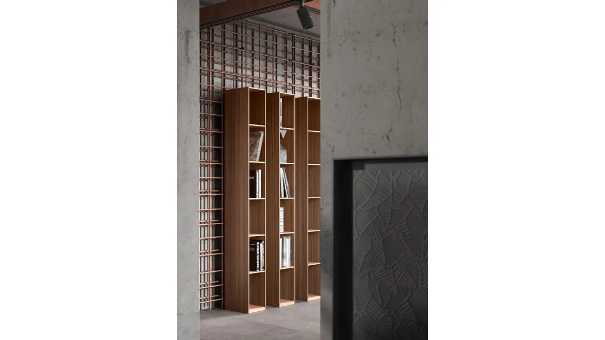 Libreria componibile Arda in legno di Rovere di Capo d'Opera
