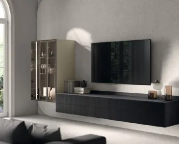 Parete Attrezzata Living Musa in Rovere Berry di Scavolini