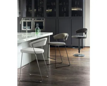 Sgabello Great in pelle di Scavolini