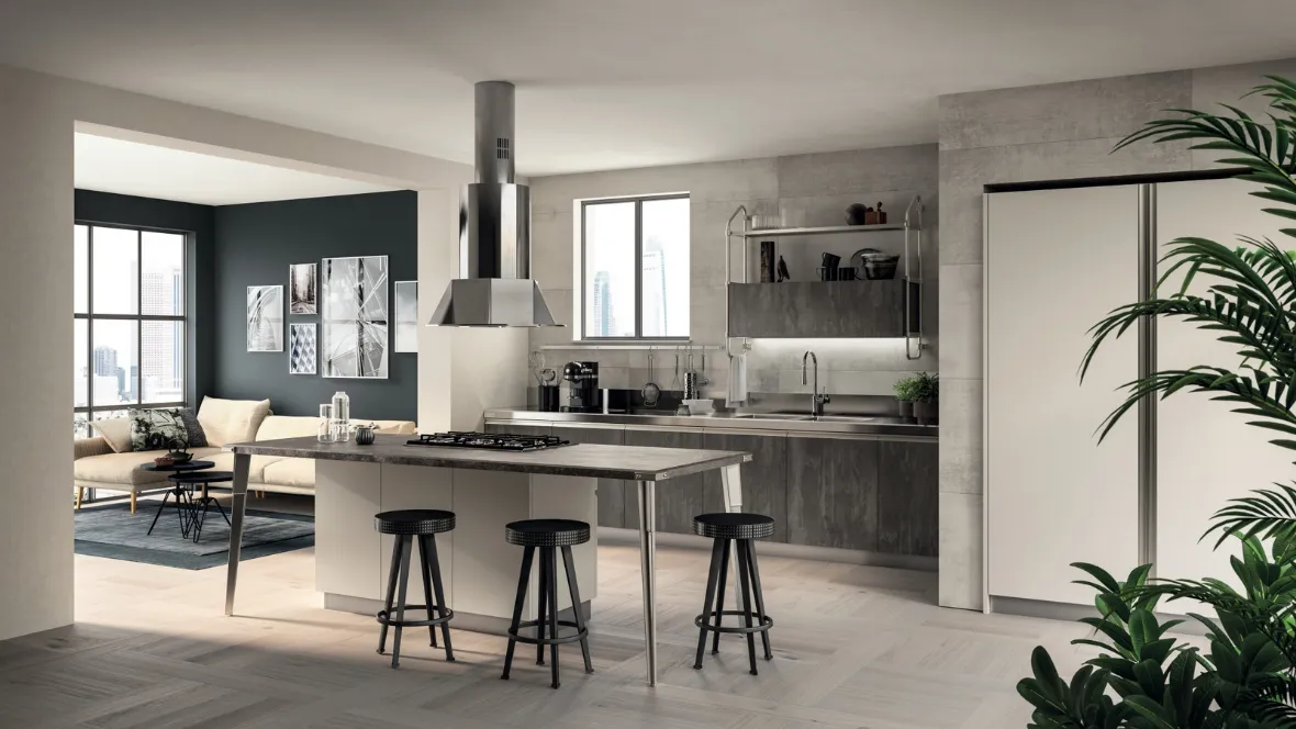 Cucina Moderna Diesel Open Workshop Concrete Harlem di Scavolini