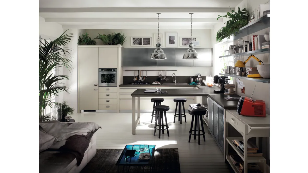 Cucina Moderna Diesel Social Kitchen in Rovere laccato Tortora di Scavolini