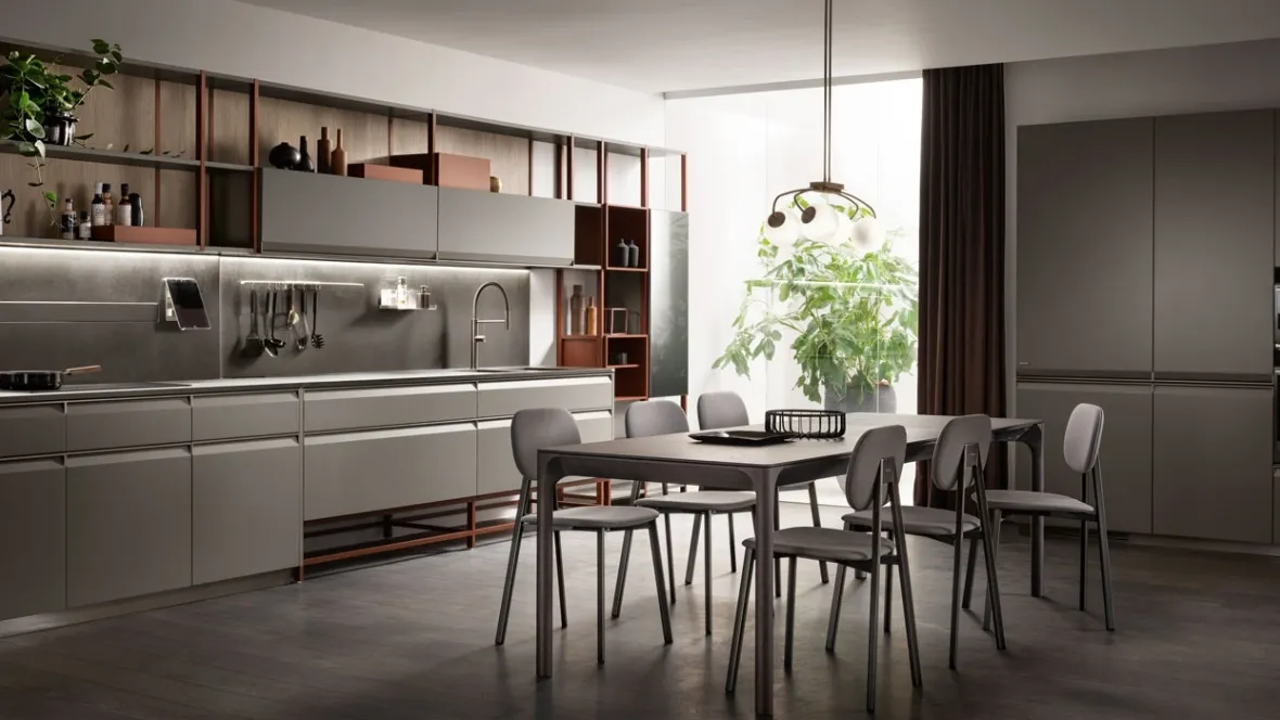 Cucina Moderna Formalia laccato opaco Grigio Titanio di Scavolini