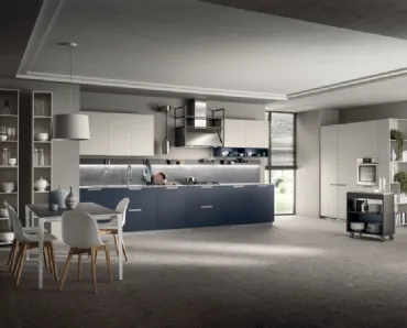 Cucina su misura Mia Blu Moon e Grigio Chiaro di Scavolini